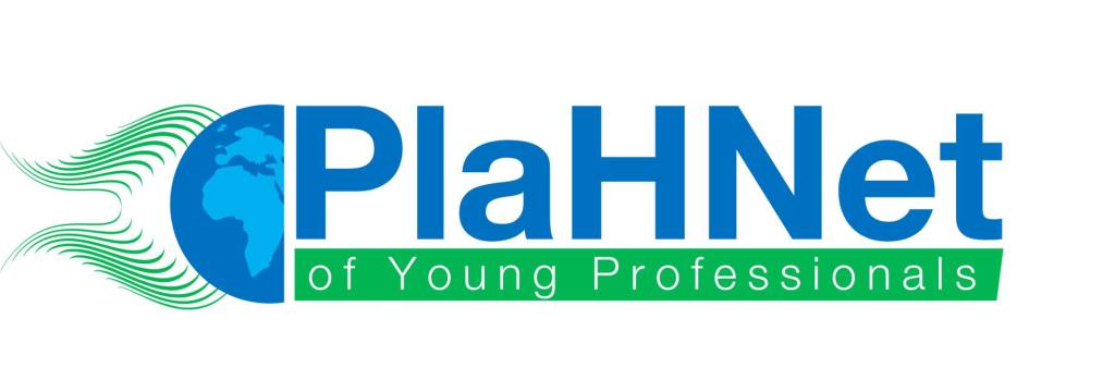 The Planetary Health Network of Young Professionals logo, a blue Earth with green streams trailing